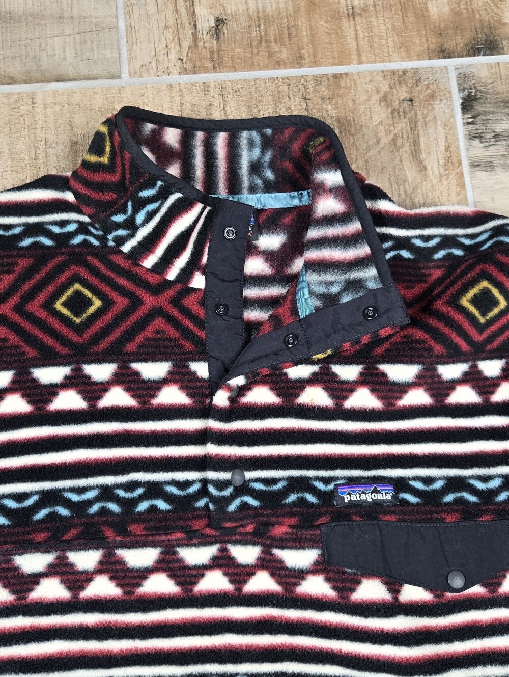 Patagonia Synchilla Snap-T Fleece Pullover Mens Large Aztec Geo Saltillo Jacket - Picture 3 of 16